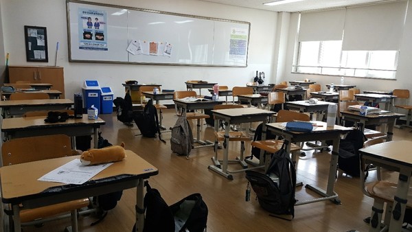 오송중학교의 교실 모습/사진 제공 임하성 학우