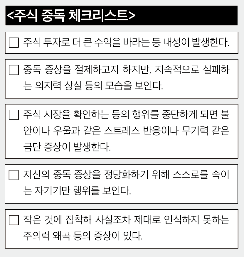 주식 중독 체크리스트 (사진 / 박보경 기자)